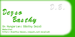 dezso basthy business card
