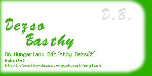 dezso basthy business card